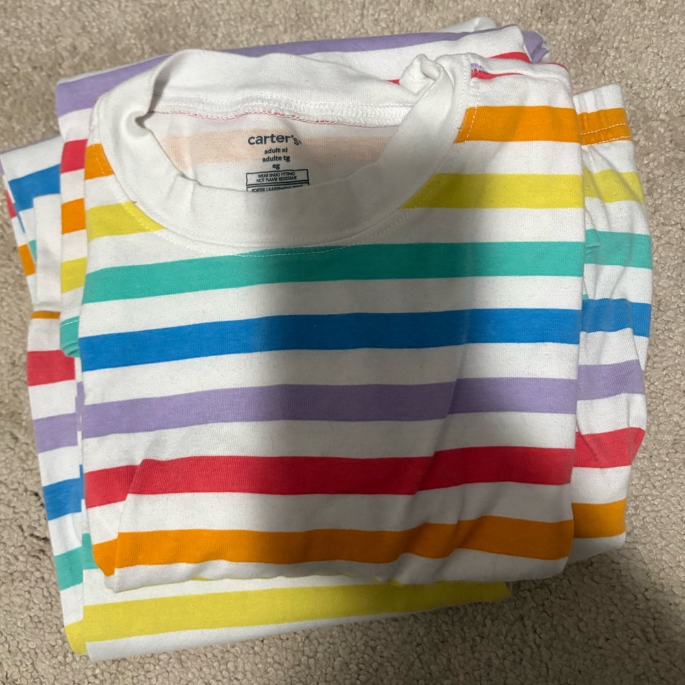 Carterโs Size XL Family Matching Rainbow Stripe Outfit